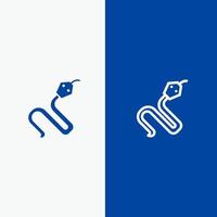 Tierkobra Indien Königslinie und Glyphe festes Symbol blaues Banner Linie und Glyphe festes Symbol blaues Banner vektor