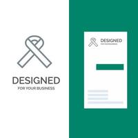 Ribbon Awareness Cancer Grey Logo Design und Visitenkartenvorlage vektor