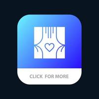fönster rum gardiner kärlek roman mobil app knapp android och ios glyf version vektor