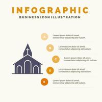 kyrka firande kristen korsa påsk fast ikon infographics 5 steg presentation bakgrund vektor