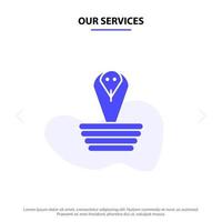 vår tjänster djur- kobra Indien kung fast glyf ikon webb kort mall vektor