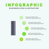 utbildning linjal skola fast ikon infographics 5 steg presentation bakgrund vektor