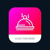 hotel gericht lebensmittelservice mobile app-schaltfläche android- und ios-zeilenversion vektor