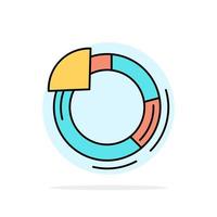Graf cirkel paj Diagram abstrakt cirkel bakgrund platt Färg ikon vektor