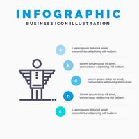 ängel företag karriär frihet investerare linje ikon med 5 steg presentation infographics bakgrund vektor