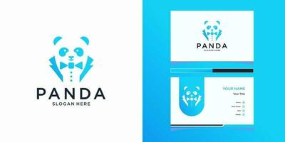 Panda Work Logo Vorlagen und Visitenkarten Design vektor