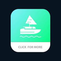båt fartyg indisk Land mobil app knapp android och ios glyf version vektor