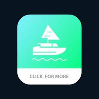 Boot Schiff Indisches Land Mobile App Schaltfläche Android und iOS Glyph-Version vektor