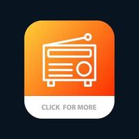radio fm audio media mobil app knapp android och ios linje version vektor