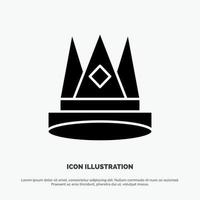 Crown King Empire Erste Position Leistung solides schwarzes Glyphen-Symbol vektor