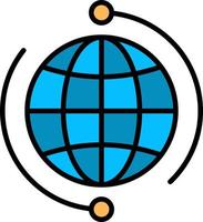 globus business connect verbindung global internet welt flache farbe symbol vektor symbol banner vorlage
