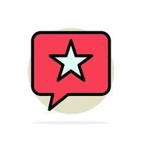Chat-Favoriten-Nachricht Sterne abstrakten Kreis Hintergrund flache Farbe Symbol vektor