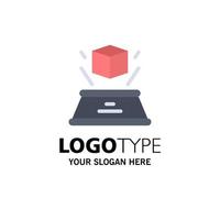 3d låda hologram fantasi presentation företag logotyp mall platt Färg vektor
