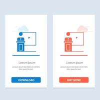 konferens företag händelse presentation rum högtalare Tal blå och röd ladda ner och köpa nu webb widget kort mall vektor