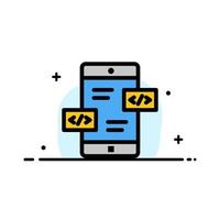 app utveckling pilar div mobil företag platt linje fylld ikon vektor baner mall