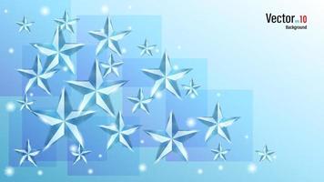 Glänzende Sterne des 3D-Glases oder des Eises auf Hintergrund vektor