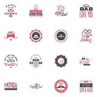 Happy Fathers Day 16 schwarz-rosa Schriftzug Happy Fathers Day editierbare Vektordesign-Elemente vektor
