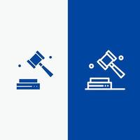 Business Copyright Digital Law Line und Glyph Solid Icon Blue Banner Line und Glyph Solid Icon Blue Banner vektor