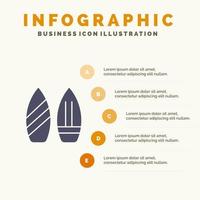 skridsko snowboard sporter vinter- fast ikon infographics 5 steg presentation bakgrund vektor