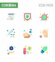 covid19 Corona-Virus-Kontaminationsprävention blaues Symbol 25 Pack wie Handmedizin Coronavirus-Virus-Impfstoff Grippe virales Coronavirus 2019nov-Krankheitsvektor-Designelemente vektor