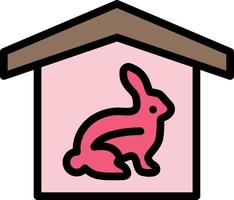 Hauskaninchen Ostern Natur flach Farbe Symbol Vektor Symbol Banner Vorlage