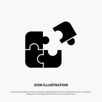 Puzzle Business Puzzle Match Stück Erfolg solider Glyphen-Icon-Vektor vektor
