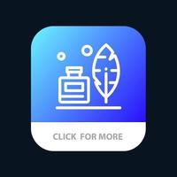 adobe feder tintenflasche amerikanische mobile app-schaltfläche android- und ios-linienversion vektor
