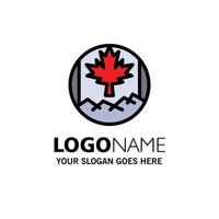 kanada blad flagga företag logotyp mall platt Färg vektor