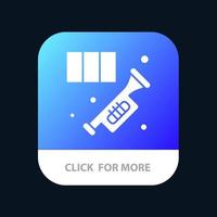 Blashorn Instrument Musik Trompete Mobile App Schaltfläche Android und iOS Glyph-Version vektor