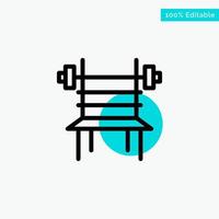 Balance Kurzhantel Fitness-Fitnessgerät Türkis Highlight Kreis Punkt Vektor Icon