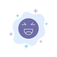 Chat-Emojis lächeln glücklich blaues Symbol auf abstraktem Wolkenhintergrund vektor