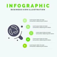 bakterie laboratorium forskning vetenskap fast ikon infographics 5 steg presentation bakgrund vektor