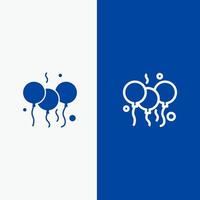 indischer tag ballon indien linie und glyphe festes symbol blaues banner linie und glyphe festes symbol blaues banner vektor