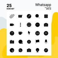 25 WhatsApp-Icon-Set 100 bearbeitbare Eps 10-Dateien Geschäftslogo-Konzeptideen solides Glyphen-Icon-Design vektor