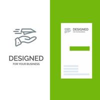 hand post papper plan plan motta grå logotyp design och företag kort mall vektor