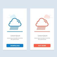 Wolke Regen Kanada blau und rot Web-Widget-Kartenvorlage herunterladen und jetzt kaufen vektor
