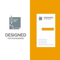 Vertragsdokument Datei Seite Papierschild Unterzeichnung graues Logo-Design und Visitenkartenvorlage vektor
