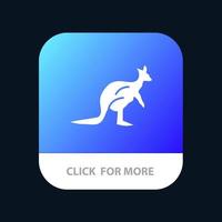 djur- Australien australier inhemsk känguru resa mobil app knapp android och ios glyf version vektor