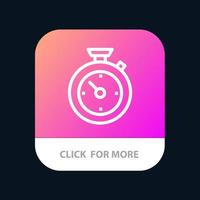 kompass timer tid hotell mobil app knapp android och ios linje version vektor