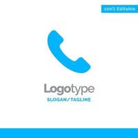 telefon telefonanruf blau solide logo vorlage platz für tagline vektor