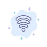 wiFi tjänster signal blå ikon på abstrakt moln bakgrund vektor
