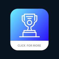 Job Worker Award Cup Mobile App-Schaltfläche Android- und iOS-Linienversion vektor