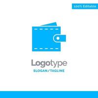 företag finansiera gränssnitt användare plånbok blå fast logotyp mall plats för Tagline vektor