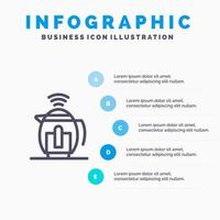 te pott service teknologi linje ikon med 5 steg presentation infographics bakgrund vektor