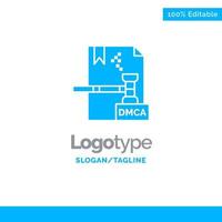 business copyright digital dmca datei blau solide logo vorlage platz für tagline vektor