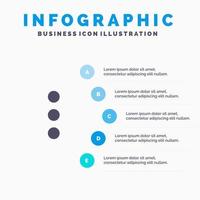 app telefon ui fast ikon infographics 5 steg presentation bakgrund vektor