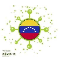 venezuela coronavius flagge bewusstseinshintergrund bleib zu hause bleib gesund kümmere dich um deine eigene gesundheit bete für das land vektor