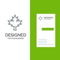 kanada blad lönn grå logotyp design och företag kort mall vektor