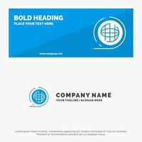 erde umwelt planet formt terra solide symbol website banner und business logo template vektor