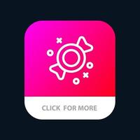 bonbon godis sötsaker mobil app knapp android och ios linje version vektor